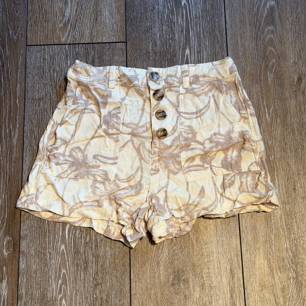 O'Neill High-Waist Button-Front Printed Lightweight Shorts